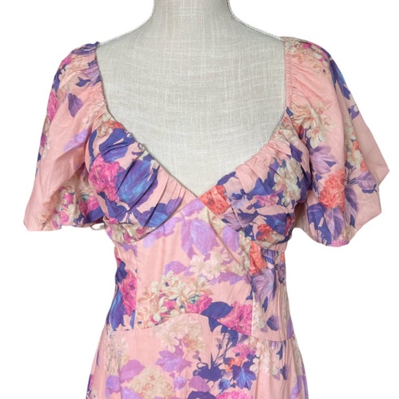 Hello Molly - Daytime Glisten Short Sleeve Midi Dress - Pink - M (US 6) NWT - Picture 4 of 12